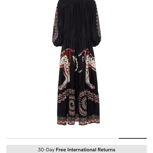 LA DoubleJ Black and Pink Resort Gown with Bishop Sleeves - goop - Picture 5 of 8